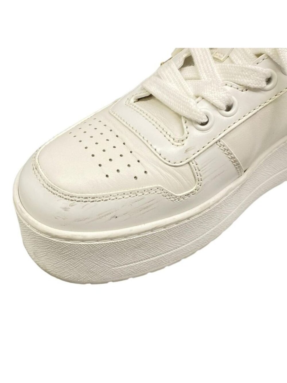 Prada Sneakers 36 Downtown White Triangle Logo Leather - Picture 12 of 12
